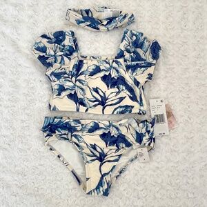 Jessica Simpson 3-Piece Bathing Suit Set (Bikini + Matching Headband) GirlSize 5